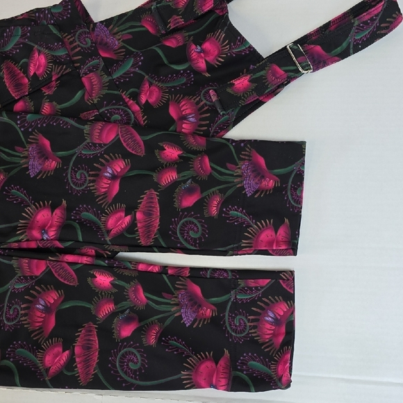 Blackmilk Black and Pink Venus Flytrap Overalls - Picture 4 of 5
